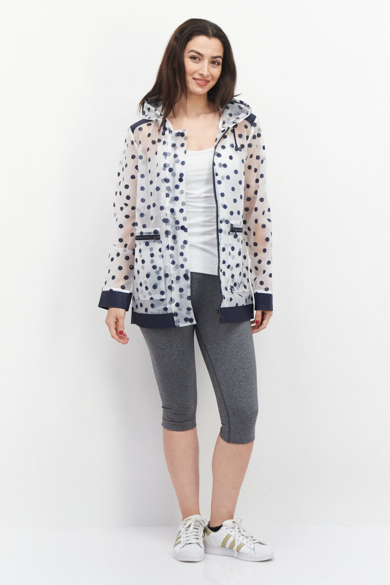 Trespass Women Polka Dot Print Rain Coat, Transparent  - Image 4