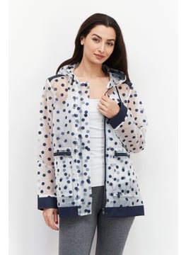 Trespass Women Polka Dot Print Rain Coat, Transparent  - Image 1