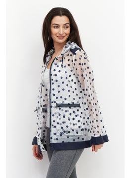 Trespass Women Polka Dot Print Rain Coat, Transparent  - Image 2