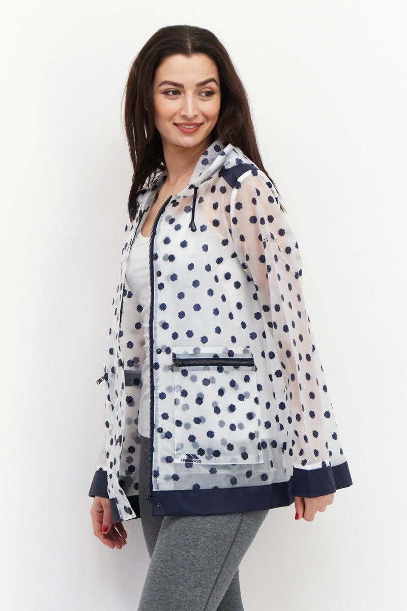 Trespass Women Polka Dot Print Rain Coat, Transparent  - Image 2
