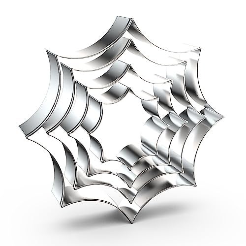 Spider Web Cobweb Cookie Cutter Set for Halloween Assorted Sizes 5 4 3 2 4 Piece Stainless Steel
