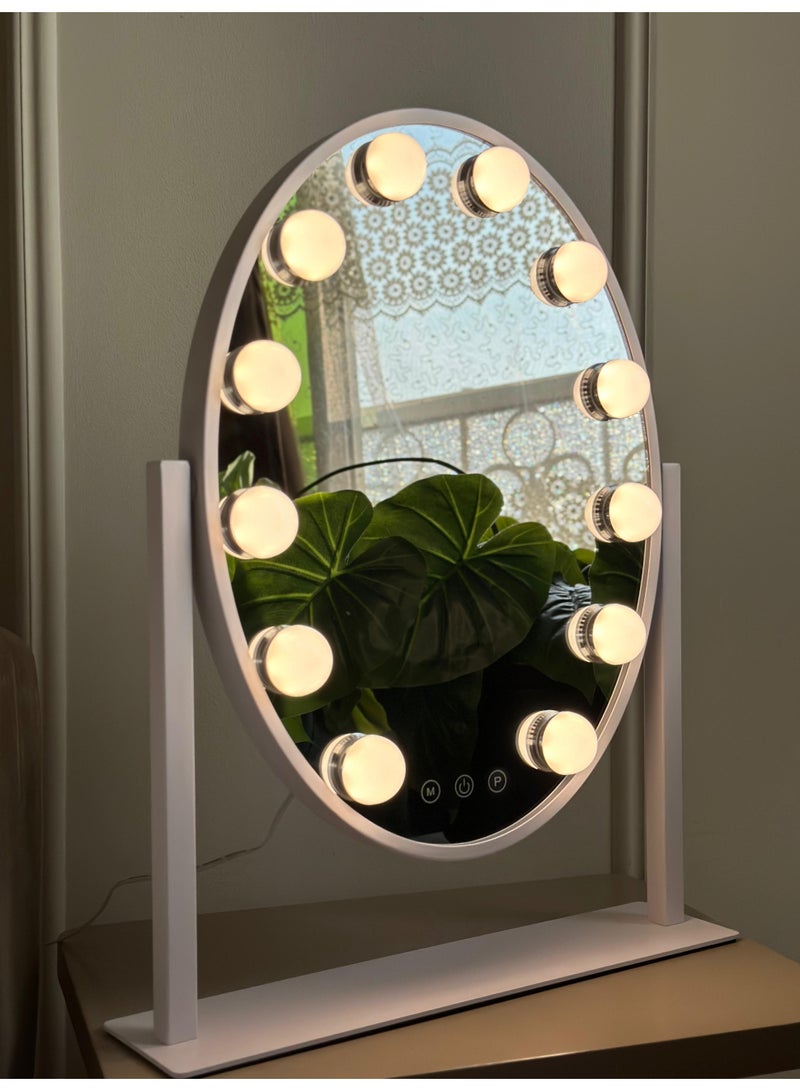 مراية ليد تاتش 360° مع تحكم في قوة الإضاءة و3 ألوان إضاءة - Image 4