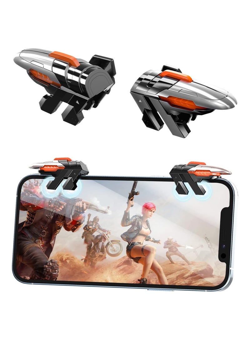 SOLARAE "Mobile Gaming Trigger, Six-Finger Linkage Game Controller for iPhone & Android Phones, Mechanical Black Design Sensitive Shooter Controller for Knives Out/Rules of Survival " - Image 1