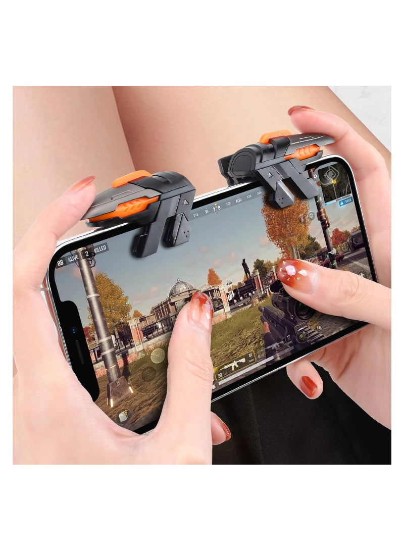 SOLARAE "Mobile Gaming Trigger, Six-Finger Linkage Game Controller for iPhone & Android Phones, Mechanical Black Design Sensitive Shooter Controller for Knives Out/Rules of Survival " - Image 3