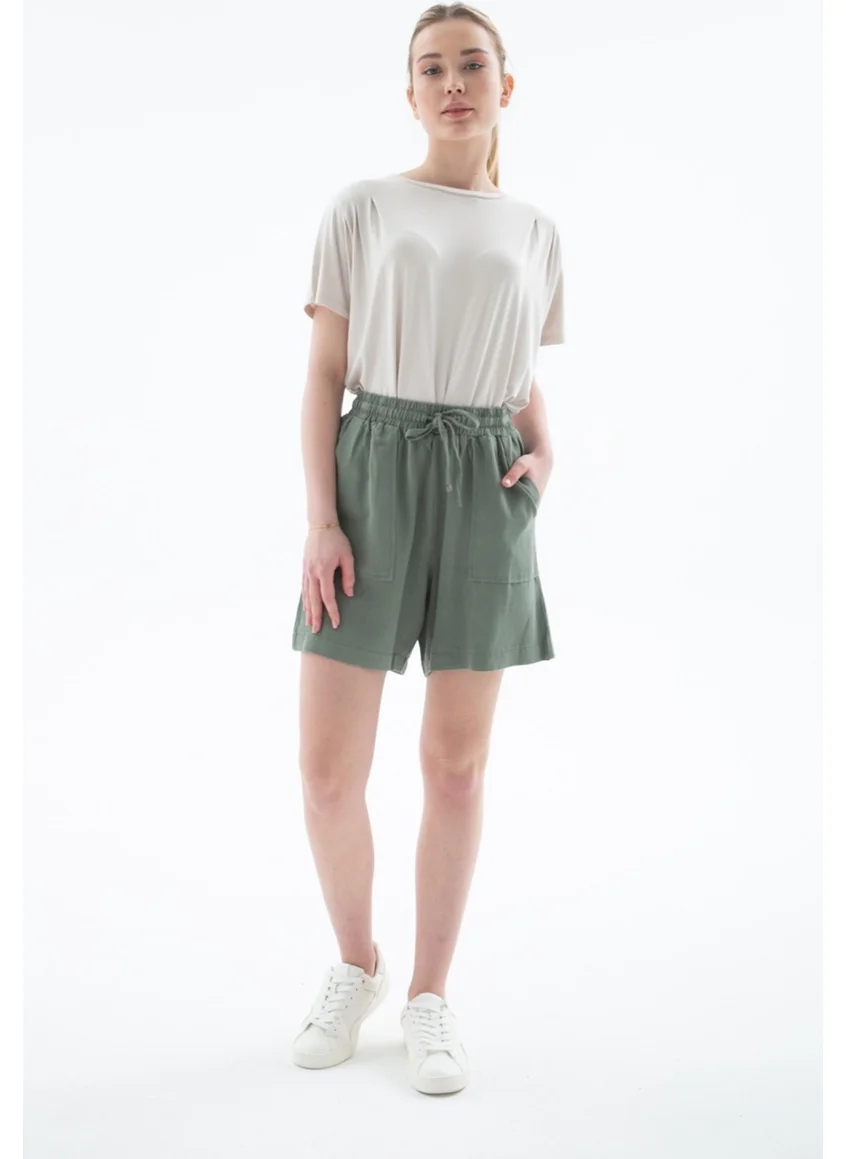 Fashion Friends 25Y0606K1 Women's Linen Shorts