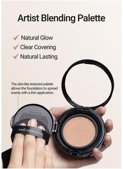 JUNG SAEM MOOL [JUNGSAEMMOOL OFFICIAL] Essential Skin Nuder Cushion (Pink Light) | Refill Included | Natural Finish | Buildable Coverage | Makeup Artist Brand | Cream Foundation  - Image 3