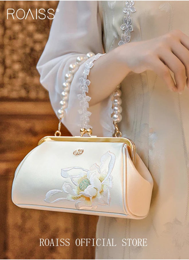 Floral Embroidery Pearl Chain Flap Bag for Women Exquisite Crossbody Shoulder Bags Ladies Elegant Retro Handbag with Gift Bag Gifts for Mom Wife and Bridal for Birthday Anniversary and Wedding - pzsku/Z1E8CC9B3D546C01E3D78Z/45/_/1704958662/d6ab8a60-96a6-44df-ad61-057167151882