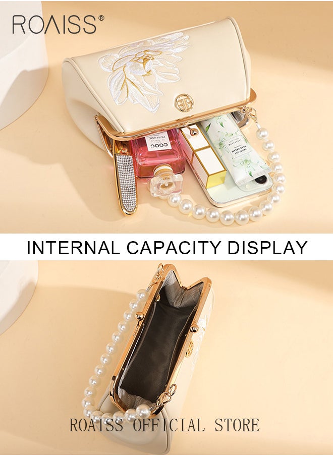 Floral Embroidery Pearl Chain Flap Bag for Women Exquisite Crossbody Shoulder Bags Ladies Elegant Retro Handbag with Gift Bag Gifts for Mom Wife and Bridal for Birthday Anniversary and Wedding - pzsku/Z1E8CC9B3D546C01E3D78Z/45/_/1704958663/c6fd21e8-5dc1-4748-9d0a-1a2bd8f008d5