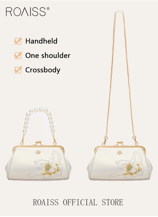 Floral Embroidery Pearl Chain Flap Bag for Women Exquisite Crossbody Shoulder Bags Ladies Elegant Retro Handbag with Gift Bag Gifts for Mom Wife and Bridal for Birthday Anniversary and Wedding - pzsku/Z1E8CC9B3D546C01E3D78Z/45/_/1704958665/3aabf8bf-b888-4761-b685-a763ae545d02