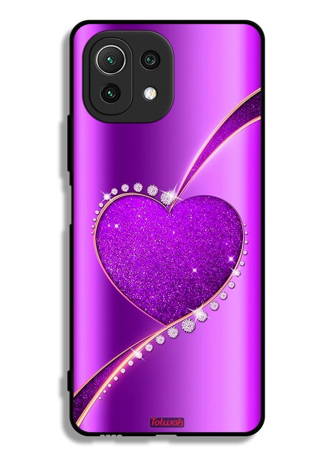 Tolwak Xiaomi Mi 11 Lite Protective Case Cover Glitter Heart - Image 2