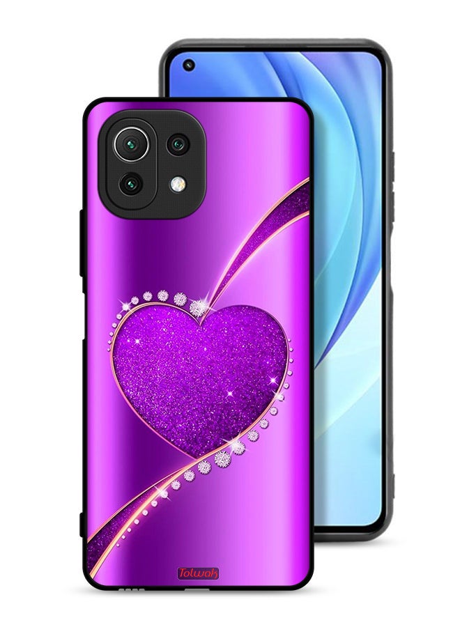Tolwak Xiaomi Mi 11 Lite Protective Case Cover Glitter Heart - Image 1
