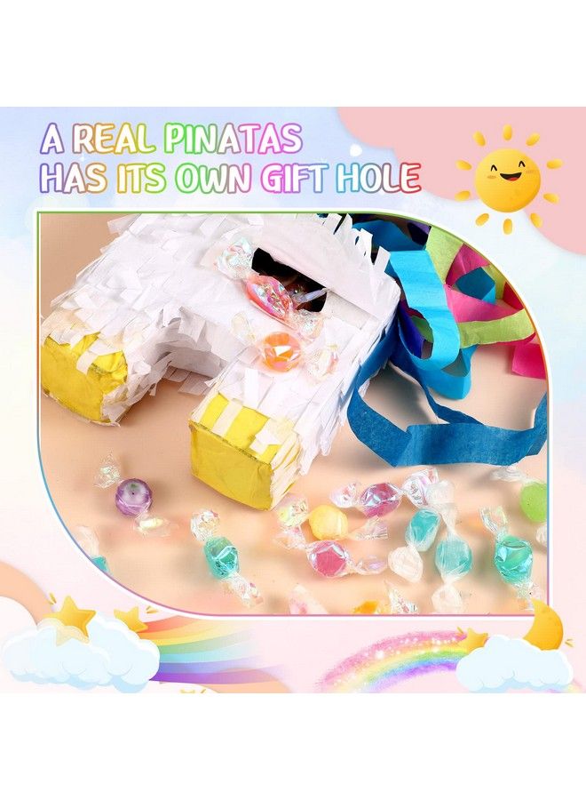 Hanaive 6 قطع بيناتا يونيكورن مصغرة 4 × 7 بوصة لوازم حفلات يونيكورن هدايا حفلات يونيكورن صغيرة ديكورات طاولة يونيكورن بيناتا عيد الميلاد لمناسبات يونيكورن - Image 4