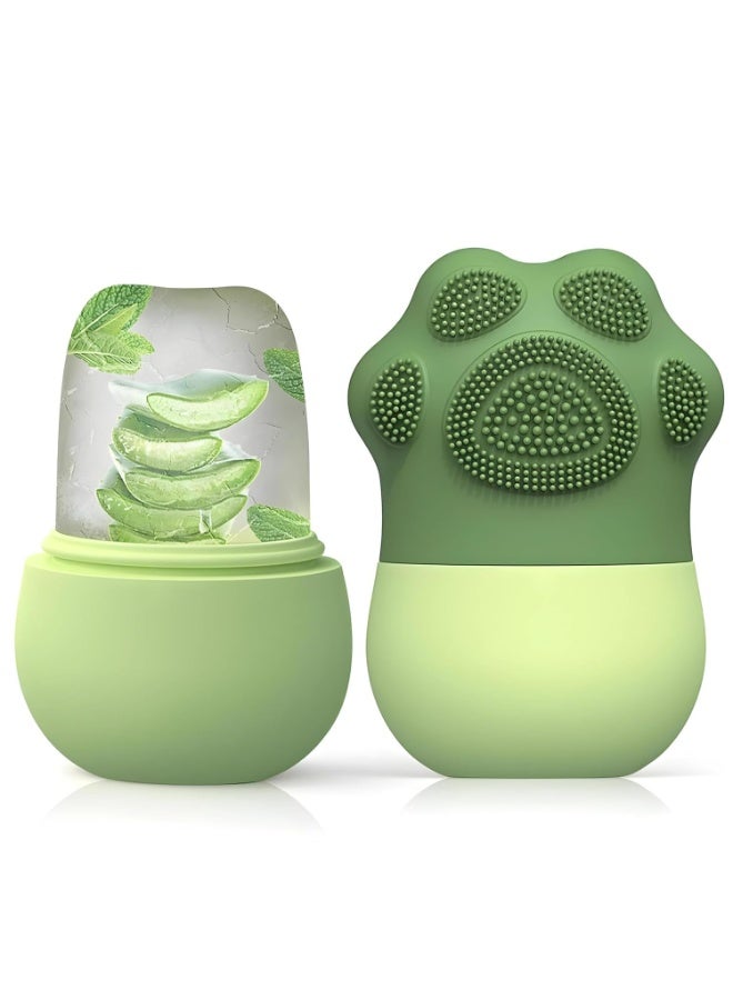 SkinSide Ice Roller for Face with Scrubber | Ice Roller for Face | For Men & Women | Ice Cube Roller for Glowing Skin & Puffy Eyes | Reusable & Unbreakable (Green) - Image 1