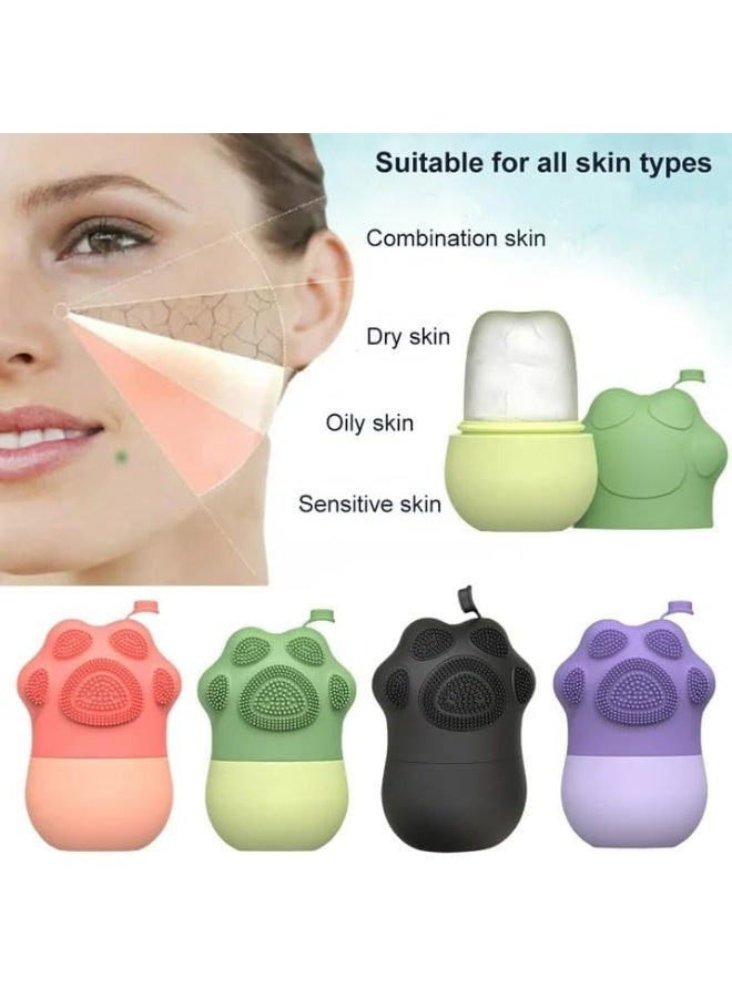 SkinSide Ice Roller for Face with Scrubber | Ice Roller for Face | For Men & Women | Ice Cube Roller for Glowing Skin & Puffy Eyes | Reusable & Unbreakable (Green) - Image 2