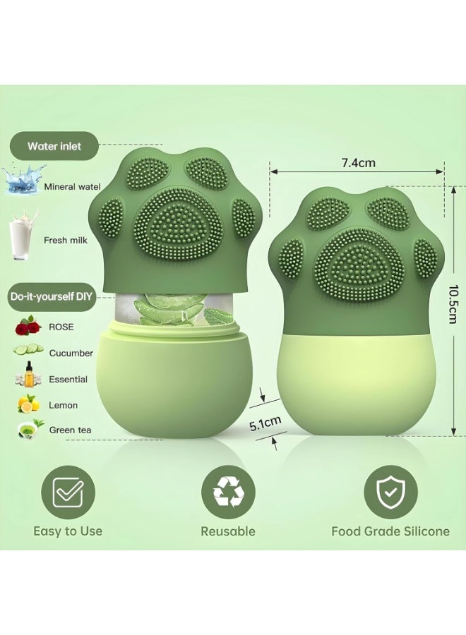 SkinSide Ice Roller for Face with Scrubber | Ice Roller for Face | For Men & Women | Ice Cube Roller for Glowing Skin & Puffy Eyes | Reusable & Unbreakable (Green) - Image 5