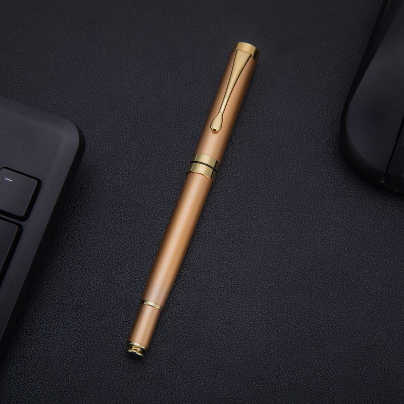 BEILUNER Ballpoint Pens, Stainless Steel with Chrome Trim, Luxury Golden Metal Pen Set, Best Ball Pen Gift Set for Men & Women, Professional, Executive, Office, Fancy Pens-Nice Box with Extra Refill - Image 3