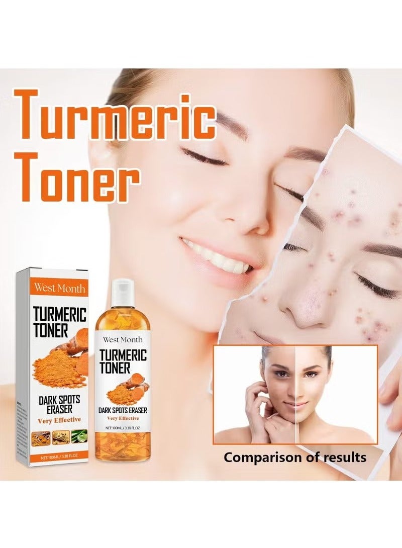 WEST MONTH Turmeric Toner, Exfoliating Toner, Turmeric Face Toner for Dark Spots & Acne, Hydrating Toner for All Skin Types, for Even Tone, Reduces Enlarged, Pores Brightens, Acne-Fighting - Image 2