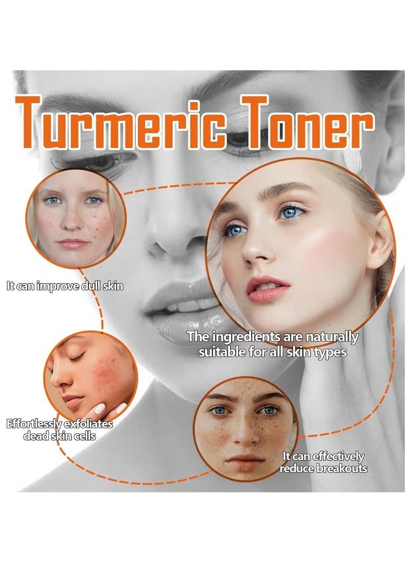 WEST MONTH Turmeric Toner, Exfoliating Toner, Turmeric Face Toner for Dark Spots & Acne, Hydrating Toner for All Skin Types, for Even Tone, Reduces Enlarged, Pores Brightens, Acne-Fighting - Image 4