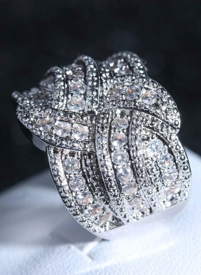 استراتيجية خاتم مصنوع من الفضة الإسترليني عيار 925 ومرصع بالزكرونيا المكعبة - Image 5