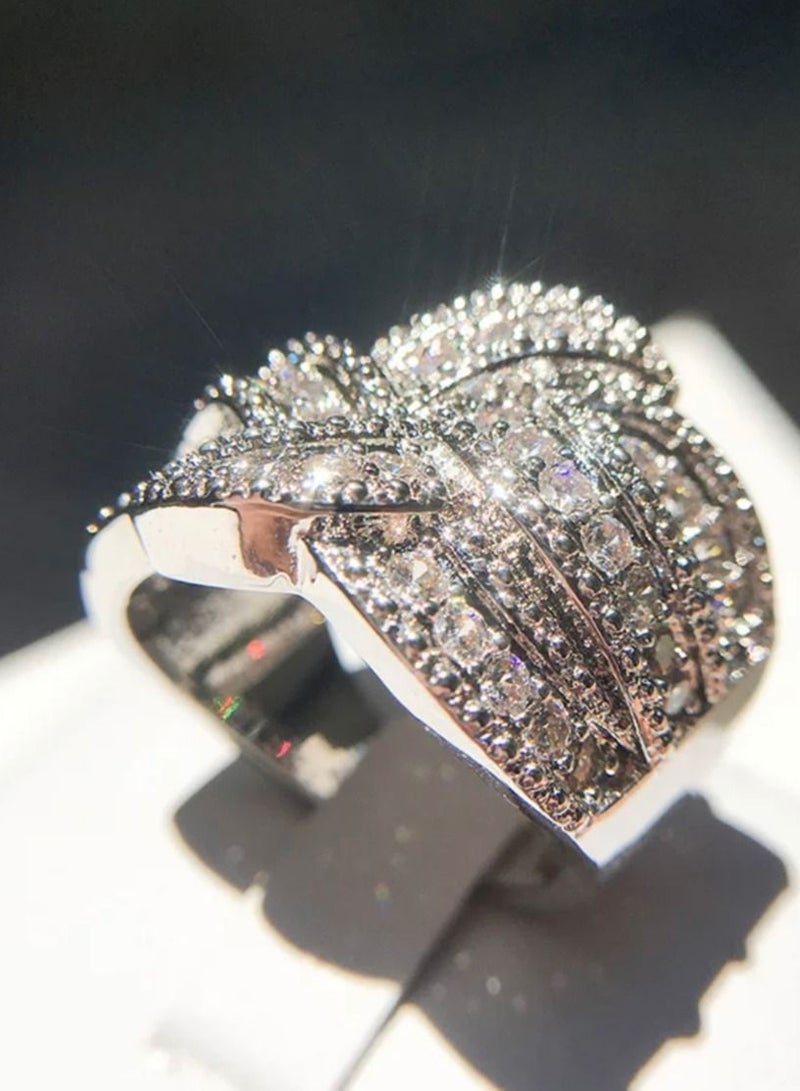 استراتيجية خاتم مصنوع من الفضة الإسترليني عيار 925 ومرصع بالزكرونيا المكعبة - Image 4