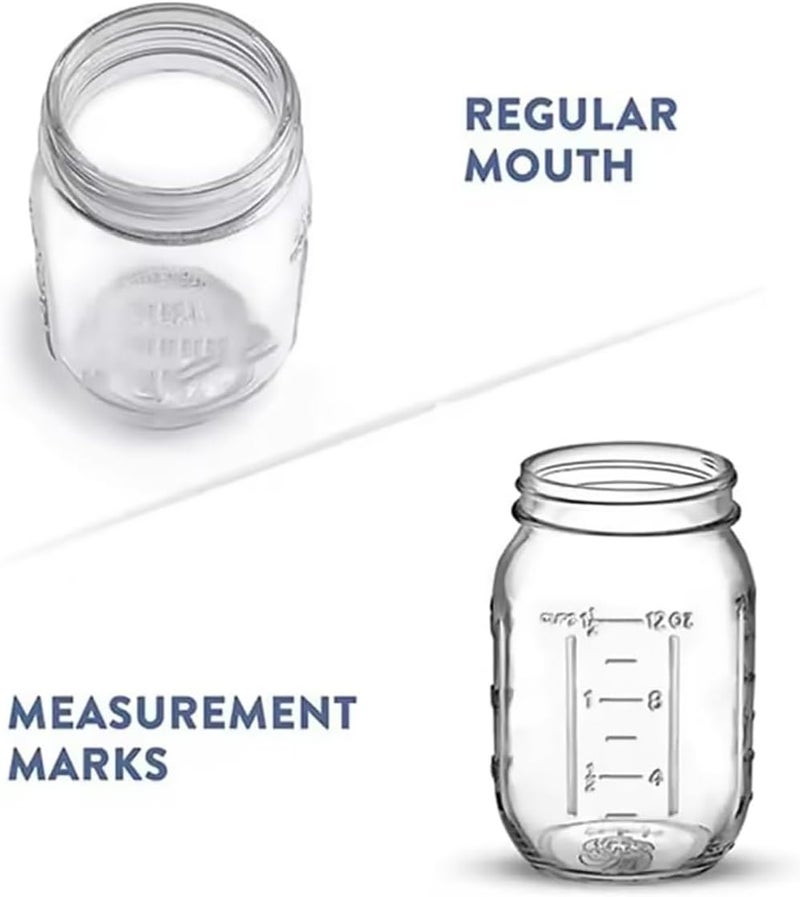 12 Pack 16oz Mason Jars with Lids, Thick Glass Canning Jars with Stainless Steel Lids, Canning Jars for Food Storage, Overnight Oats, Dry Food, Snacks, Candies, DIY Projects - Image 3