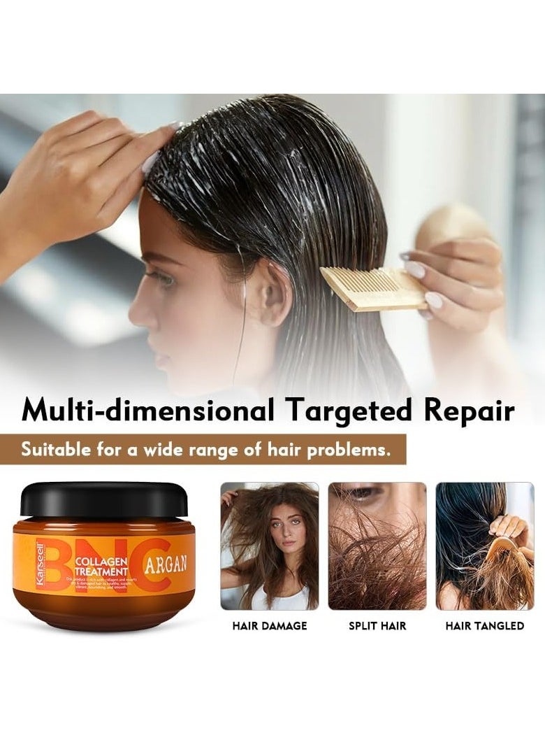 Karseell Karseell BNC Collagen Hair Treatment Deep Repair Conditioning Argan Oil Collagen Hair Mask Essence for Dry Damaged Hair All Hair Types 550ml  - Image 4