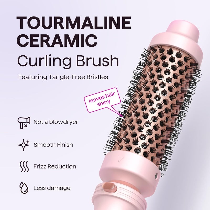 Wavytalk 5 in 1 Curling Iron,Curling Wand Set with Curling Brush and 4 Interchangeable Ceramic Curling Wand(0.5”-1.25”),Instant Heat Up,Include Heat Protective Glove & 2 Clips (Pink) - Image 5