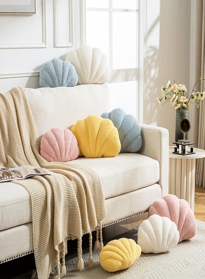 XIAIJIA Seashell Throw Pillows Shell Shaped Pillow White Sea Shell Pillows for Bed Seashell Decorative Pillow Soft Plush Pillow Sea Couch Decoration(13 X 10 inch) - Image 2