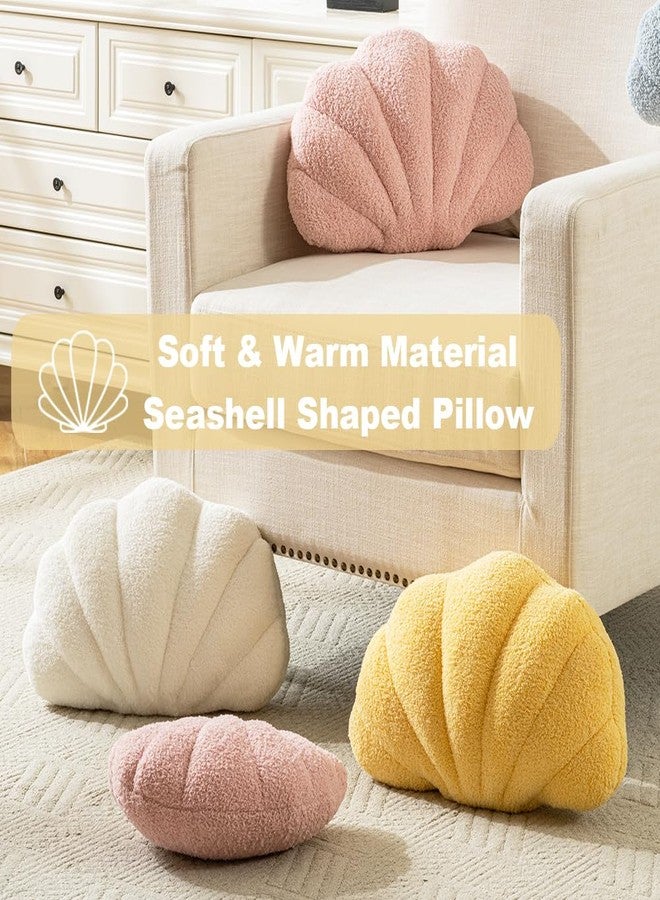 XIAIJIA Seashell Throw Pillows Shell Shaped Pillow White Sea Shell Pillows for Bed Seashell Decorative Pillow Soft Plush Pillow Sea Couch Decoration(13 X 10 inch) - Image 4