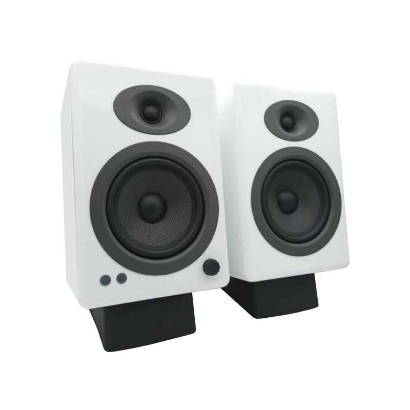 Audioengine DS2 Desktop Speaker Stands, Vibration Damping Tilted Silicone Tabletop Speaker Stands Pair for Small Speakers - Image 4