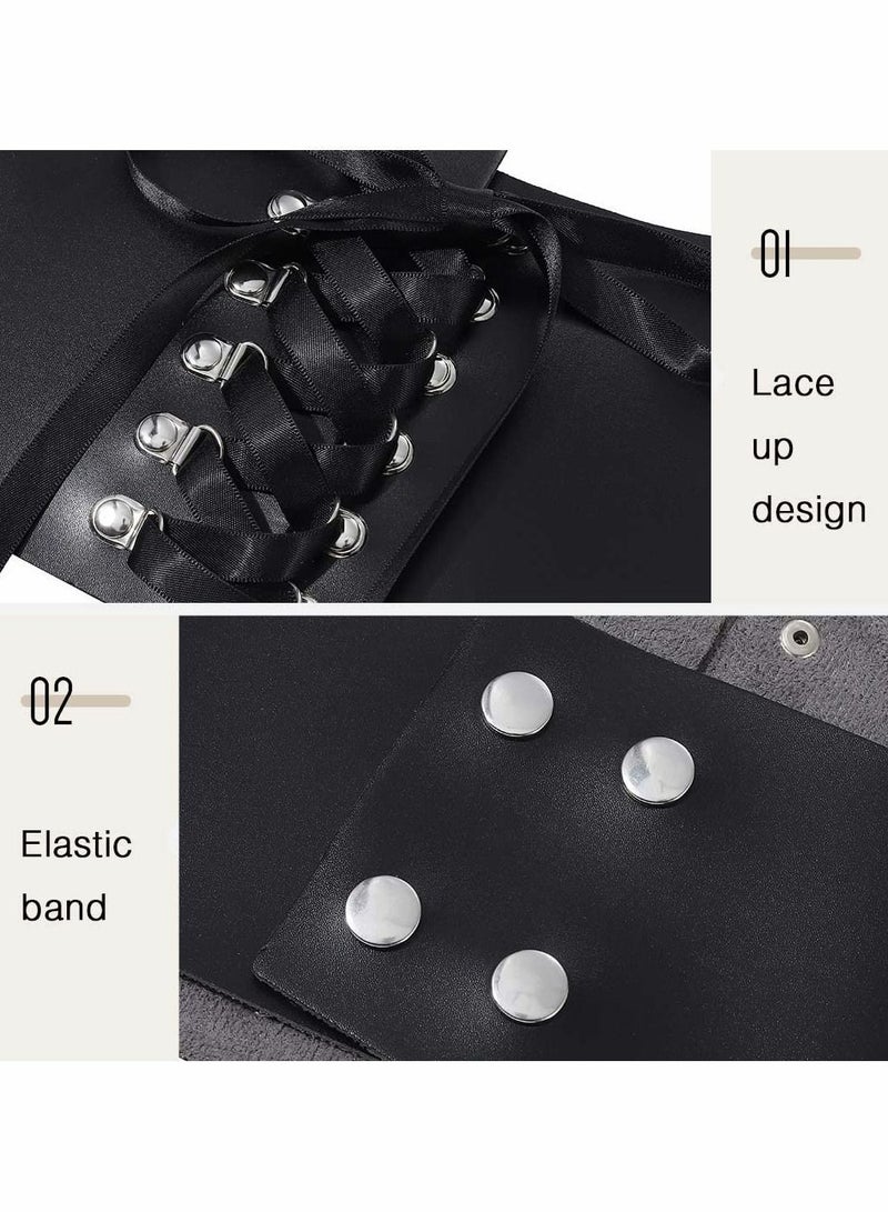 Leather Wide Waist Belt Women Tied Cinch Underbust Corset Belts Punk Harness Strap for Dresses Costume Rave Body Accessory - Image 5