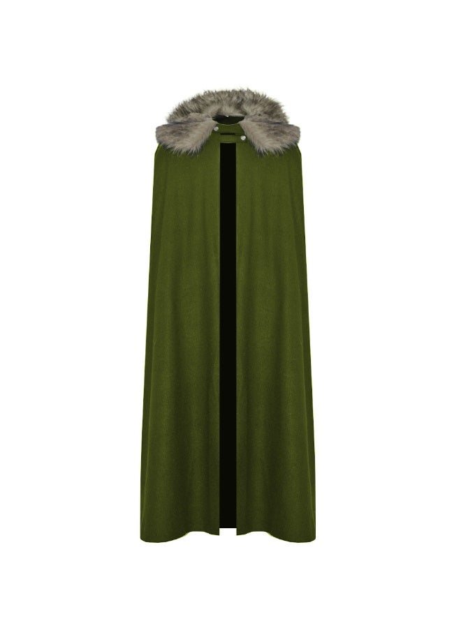NIBEMINENT Halloween retro medieval woolen overcoat cape, Game of Thrones Snow cloak cape cosplay - Image 1