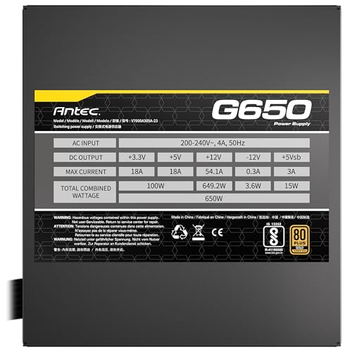 Antec G650 650W 80+ Gold Power Supply Semi Modular PSU with 5 Year Warranty - Image 5