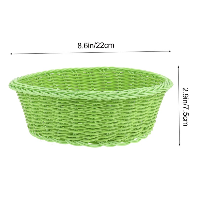 Woven Rattan Style Plastic Bread Storage Basket Snack Container Home Kitchen Tote - Image 3