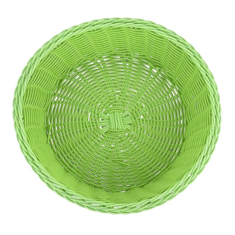 Woven Rattan Style Plastic Bread Storage Basket Snack Container Home Kitchen Tote - Image 2