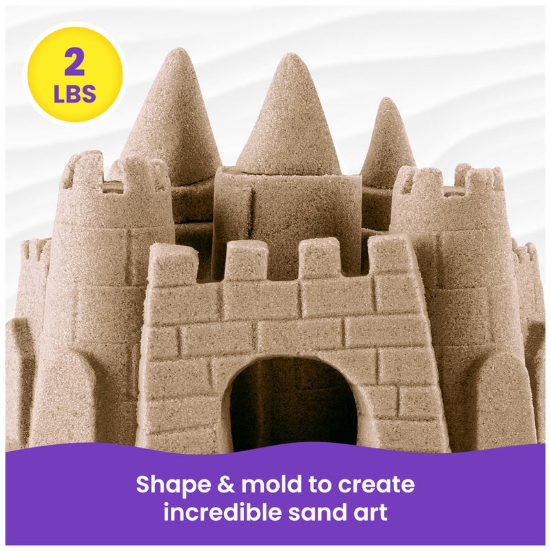 Kinetic Sand رمل كينيتك، الرمل الحسي القابل للتشكيل الأصلي، بني، 2 رطل. كيس قابل لإعادة الإغلاق، للأعمار 3 سنوات فما فوق - Image 3