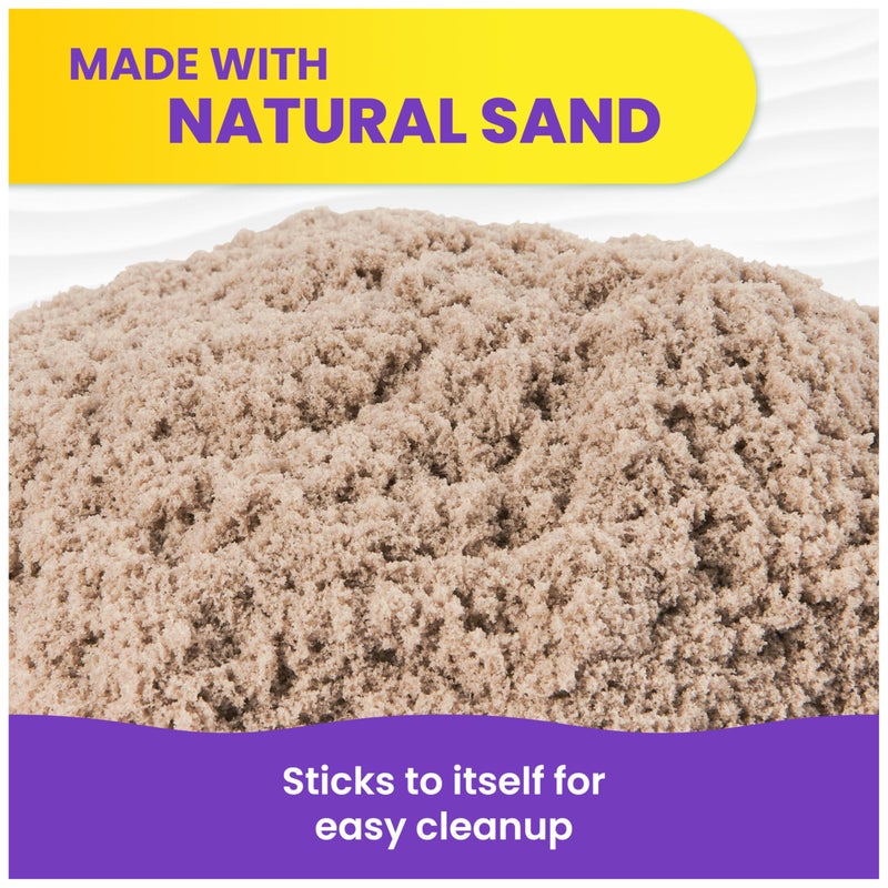 Kinetic Sand رمل كينيتك، الرمل الحسي القابل للتشكيل الأصلي، بني، 2 رطل. كيس قابل لإعادة الإغلاق، للأعمار 3 سنوات فما فوق - Image 4
