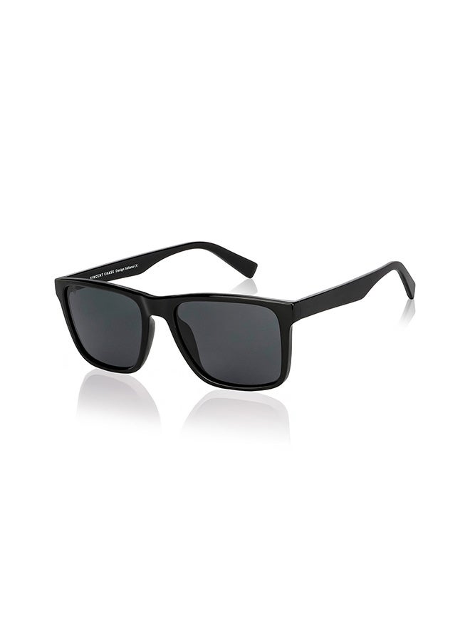 VINCENT CHASE Unisex VINCENT CHASE By Lenskart | Mirage Full Rim Wayfarer Polarized & UV Protected Sunglasses For Men & Women VC S13973 - 56mm - Black - Image 1