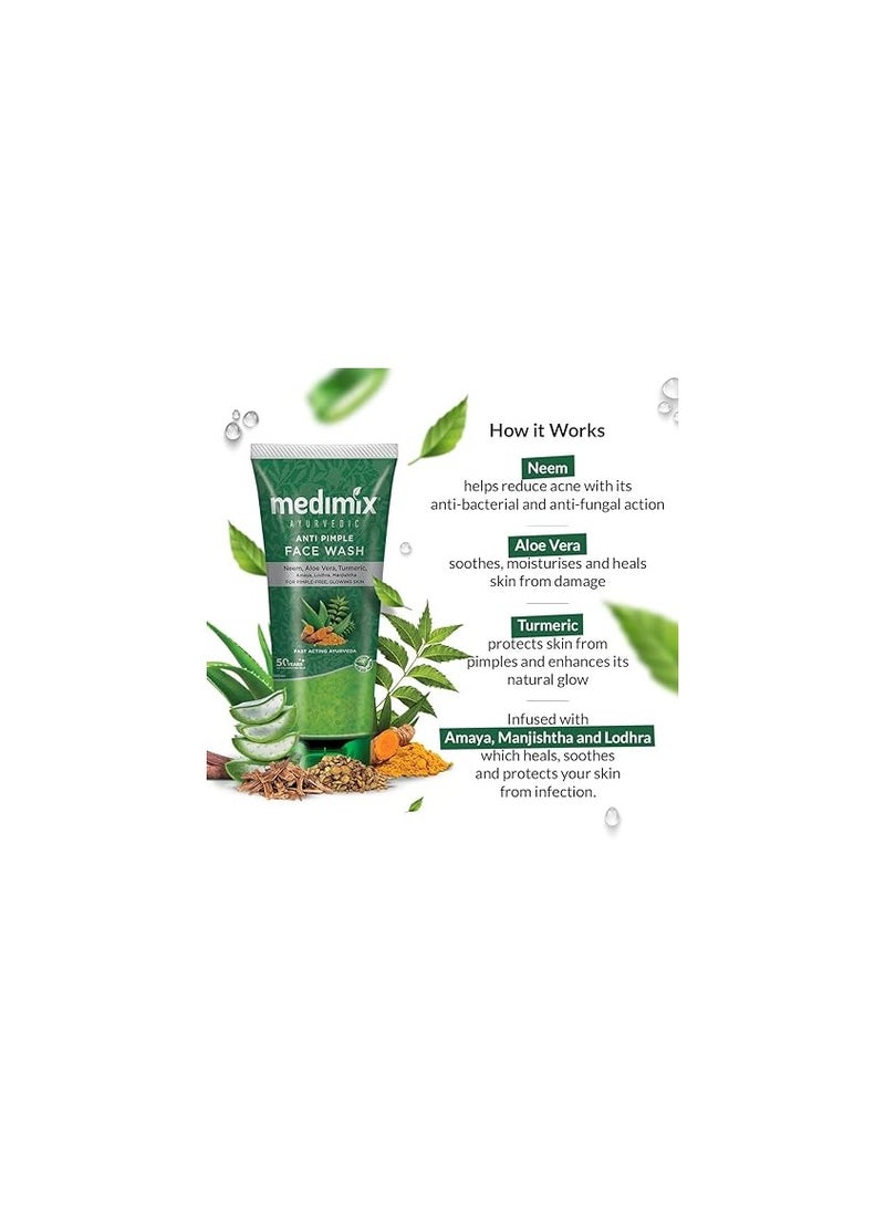 Medimix Ayurvedic Anti Pimple Face Wash  100ML - Image 3