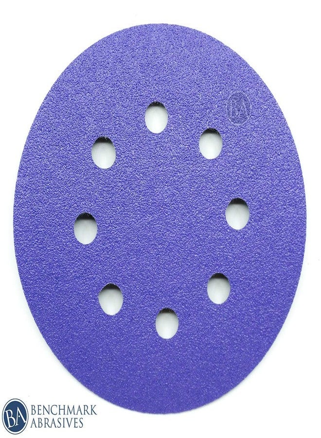 Benchmark Abrasives 5 Inch Sanding Discs Hook and Loop, Ceramic 8 Holes Adhesive Sandpaper for Surface Blending, Automotive - Orbital Sander Sandpaper (50 Discs), 100 Grit - Image 4