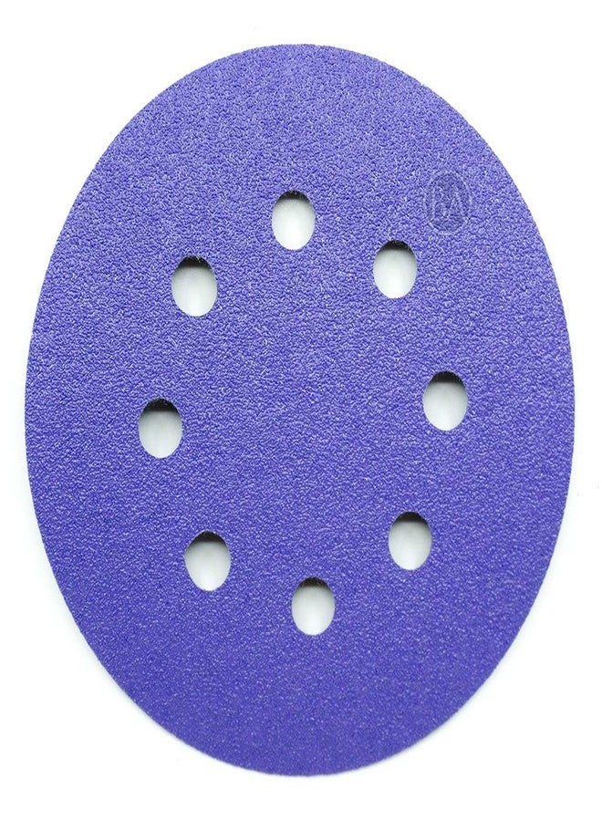 Benchmark Abrasives 5 Inch Sanding Discs Hook and Loop, Ceramic 8 Holes Adhesive Sandpaper for Surface Blending, Automotive - Orbital Sander Sandpaper (50 Discs), 100 Grit - Image 1