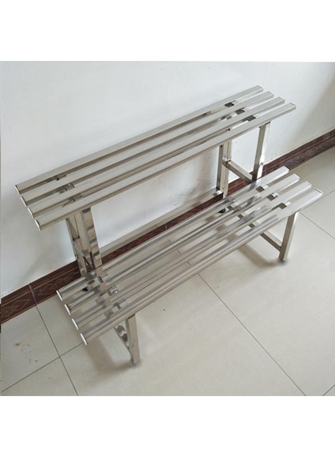 Rubik حامل نباتات، رف عرض زهور من الفولاذ المقاوم للصدأ لشرفة غرفة المعيشة فناء ديكور المنزل (طبقتين - 100x40x50 سم) - Image 5