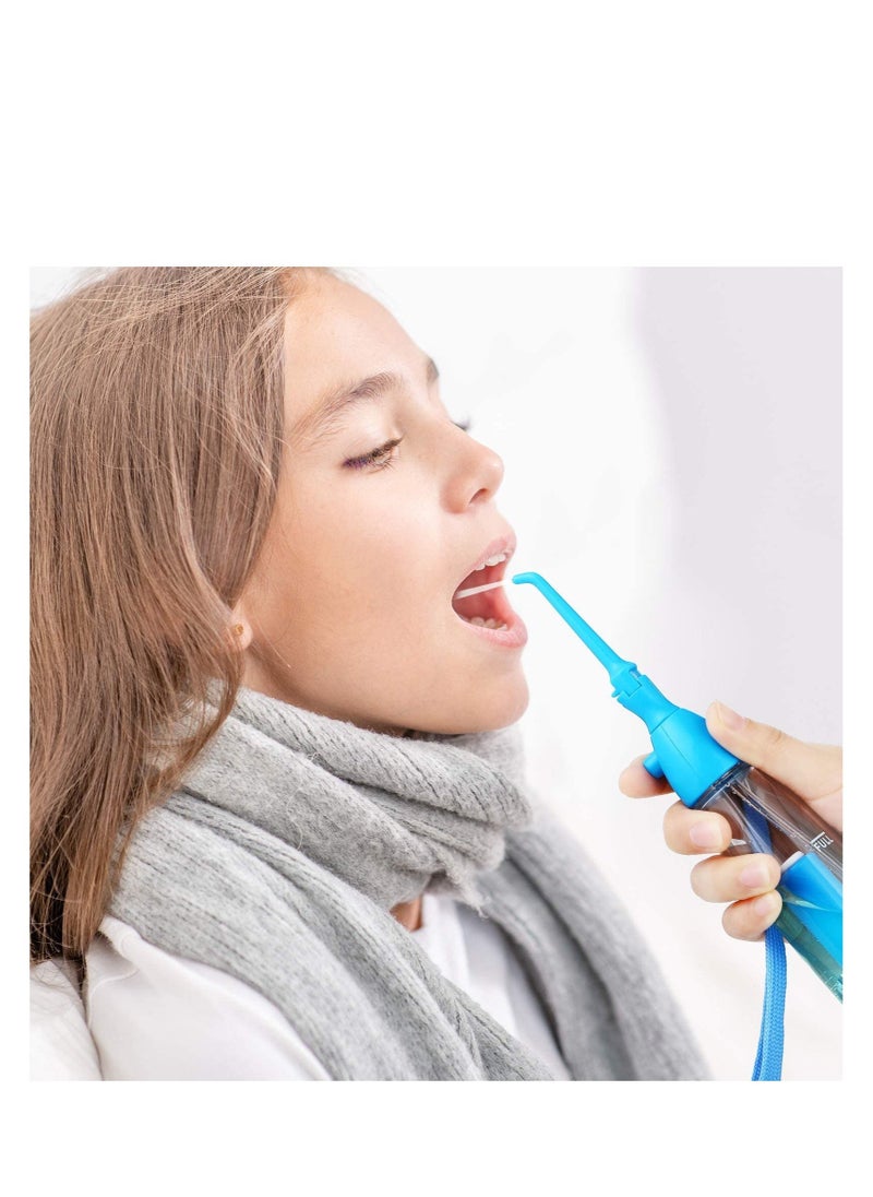 Generic - Water Dental Flosser, Pick Non Electric Portable Affordable Oral Irrigator, Cordless Manual Air Pressure, for Teeth Oral Irrigator Water Teeth Cleaner, Simple Operation for Home and Travel (Blue) - Image 1