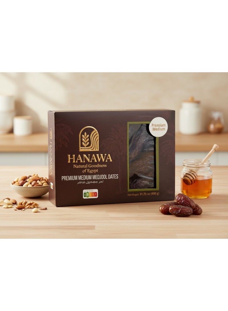 HANAWA Premium Medium Egyptian Medjool Dates 900g | Natural Luxury Dates | Vegan | No Added Sugar - Image 2