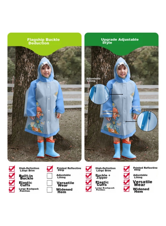 Moremerry Children's Raincoat Full Body Waterproof Poncho For Boys And Girls, Thick Cartoon Design For Toddlers And Kids, Pretty Girl Style, 2XL - Image 4