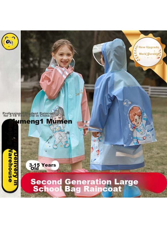 Moremerry Children's Raincoat Full Body Waterproof Poncho For Boys And Girls, Thick Cartoon Design For Toddlers And Kids, Pretty Girl Style, 2XL - Image 1