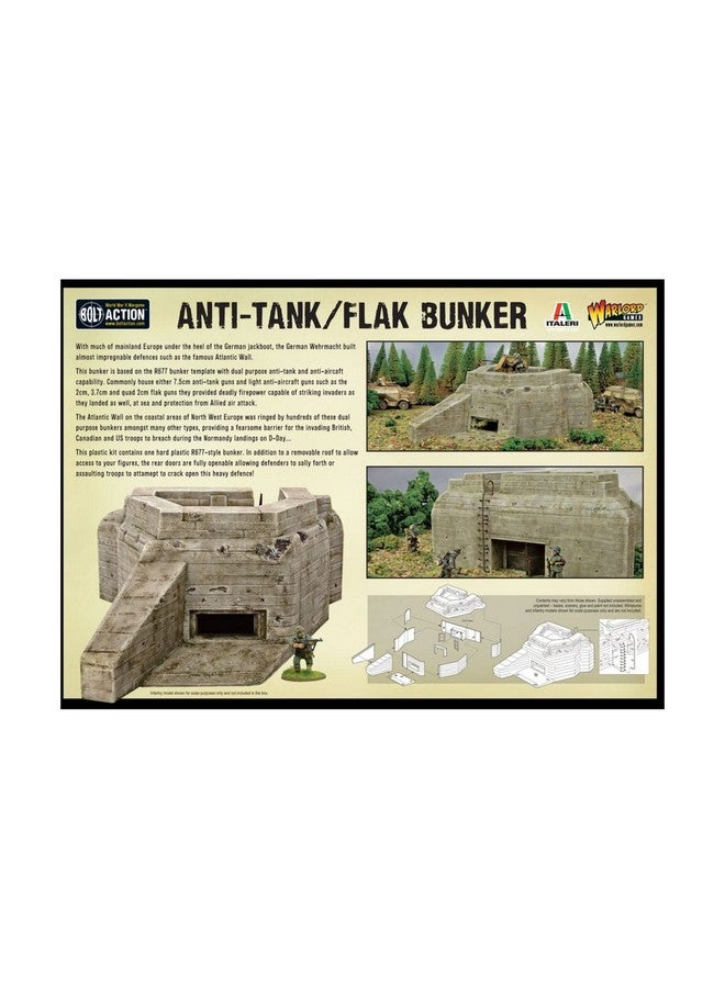WARLORD Warlord Bolt Action Anti Tank/Flak Bunker 1:56 WWII Table Top Wargaming Diorama Plastic Model Kit 842010001 - Image 2