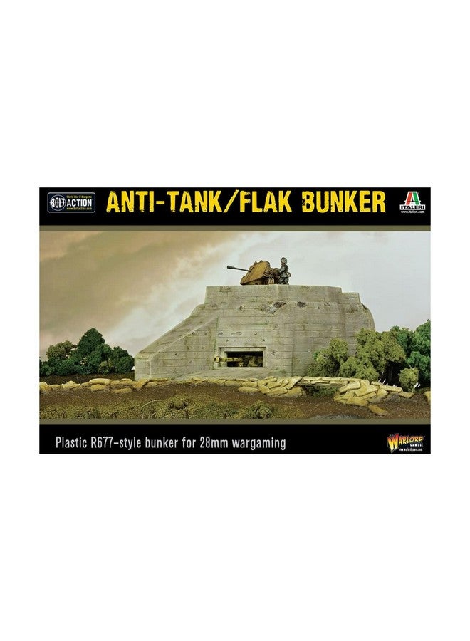 WARLORD Warlord Bolt Action Anti Tank/Flak Bunker 1:56 WWII Table Top Wargaming Diorama Plastic Model Kit 842010001 - Image 1