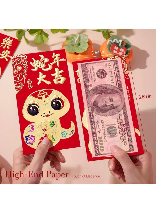 ThxToms 36Pcs Red Envelopes Chinese New Year,Red Chinese Envelopes For Money 2025 Snake Lunar New Year,6 Designs, Gold Purple Snake, L  - Image 4