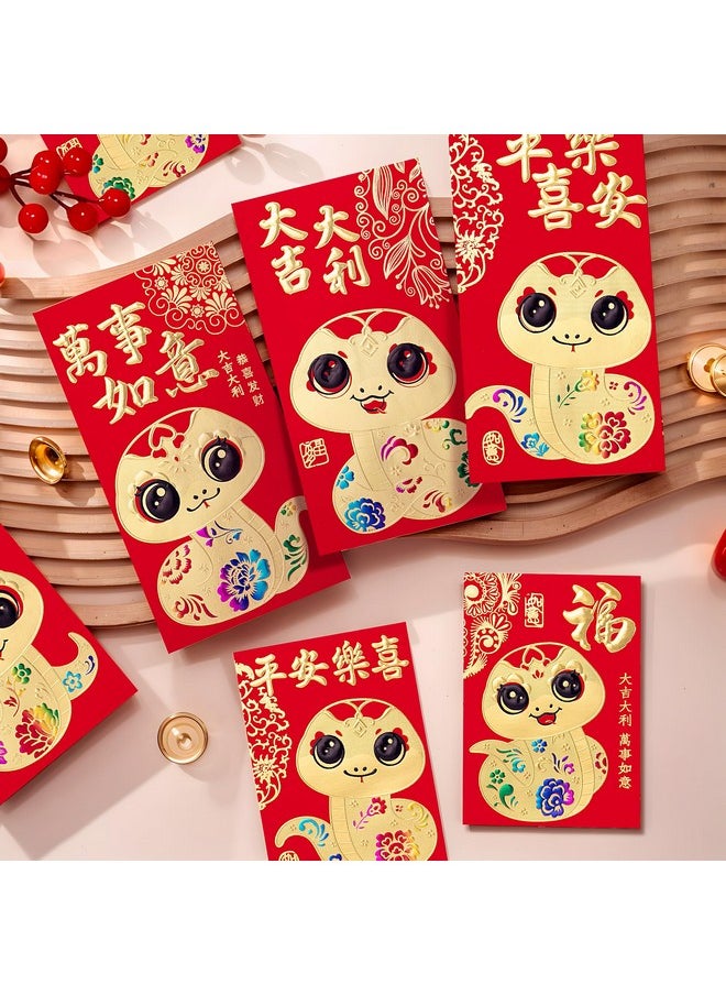 ThxToms 36Pcs Red Envelopes Chinese New Year,Red Chinese Envelopes For Money 2025 Snake Lunar New Year,6 Designs, Gold Purple Snake, L  - Image 5